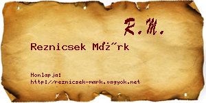 Reznicsek Márk névjegykártya
